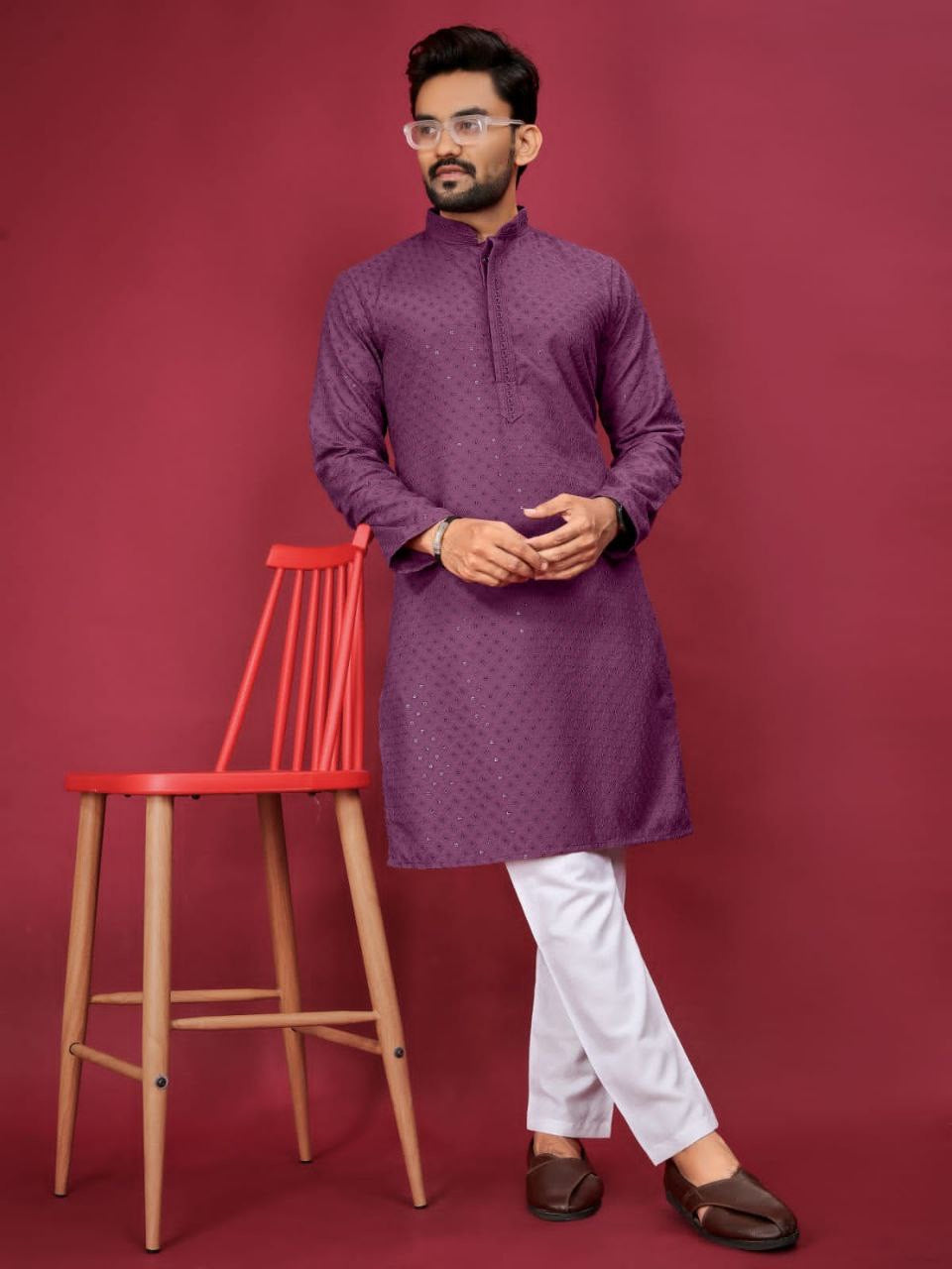 Cotton Rayon Kurta with Pants