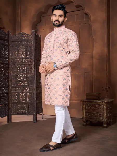 Floral Kurta with Pajamas for Wedding Season
