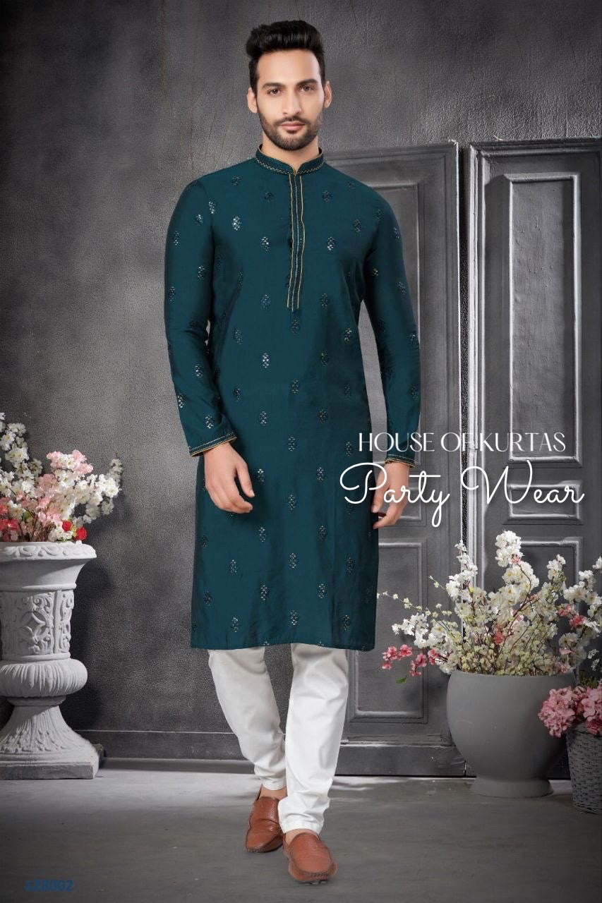 Poly Silk Sequins Work Kurta