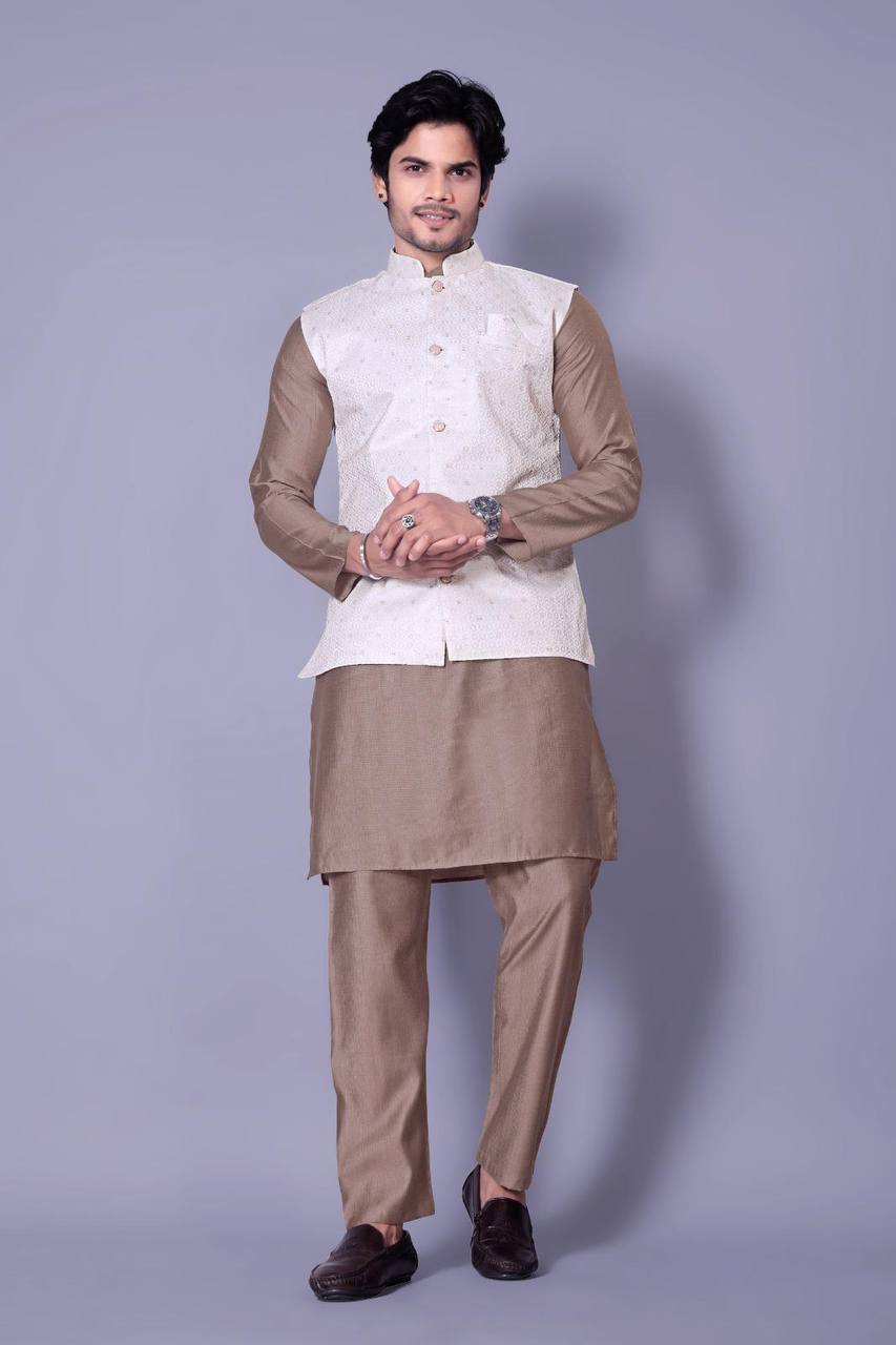 Kurta Set with Nehru Jacket  | Festive & Wedding