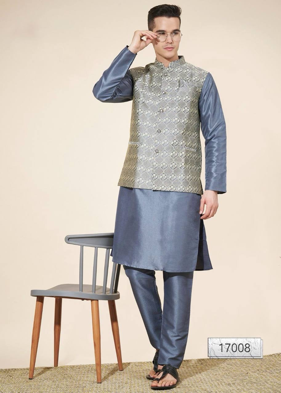 Men’s Kurta Set with Koti | Festive & Wedding Wear - 17008